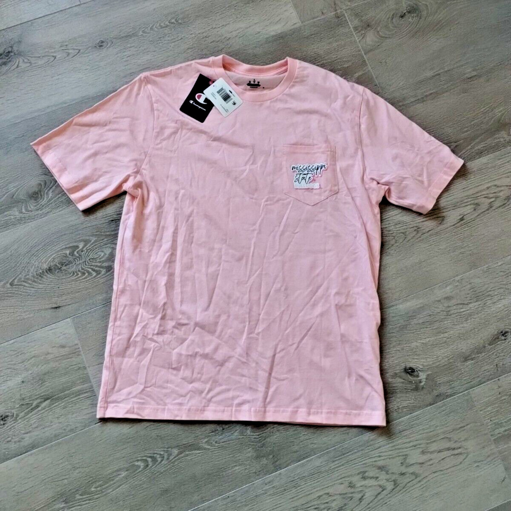 Mississippi State Bulldogs Shirt L Pink Pocket Floral Print Double Sided NWT MSU